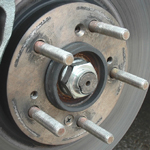 Axle Nut on Vehicle