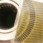 Undamaged Magnetic Encoder Viewed Through Magnetic Viewing Film 
